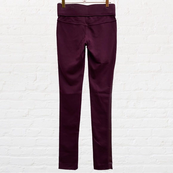 Club Monaco Burgundy Tasha Faux Leather Front Knit Back Skinny Leggings Size 00 - Picture 3 of 10